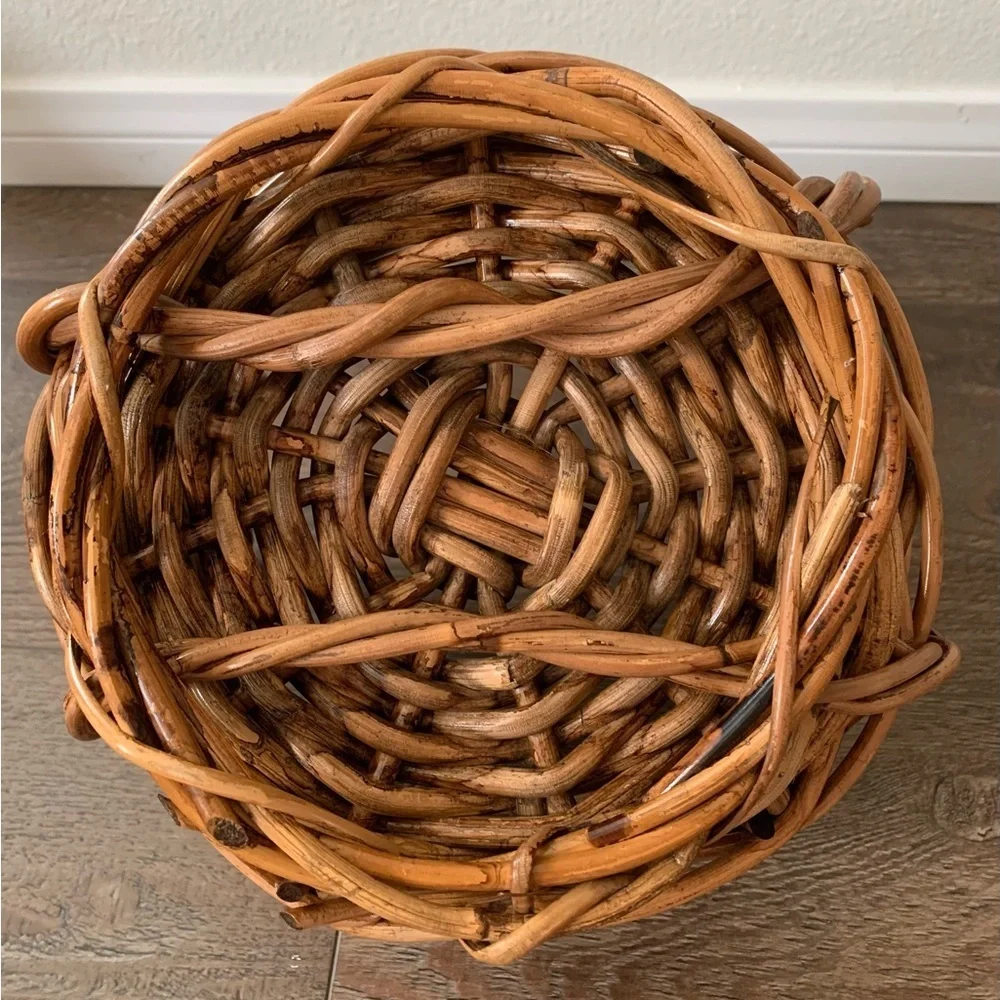 Handcrafted Brown Wicker Basket